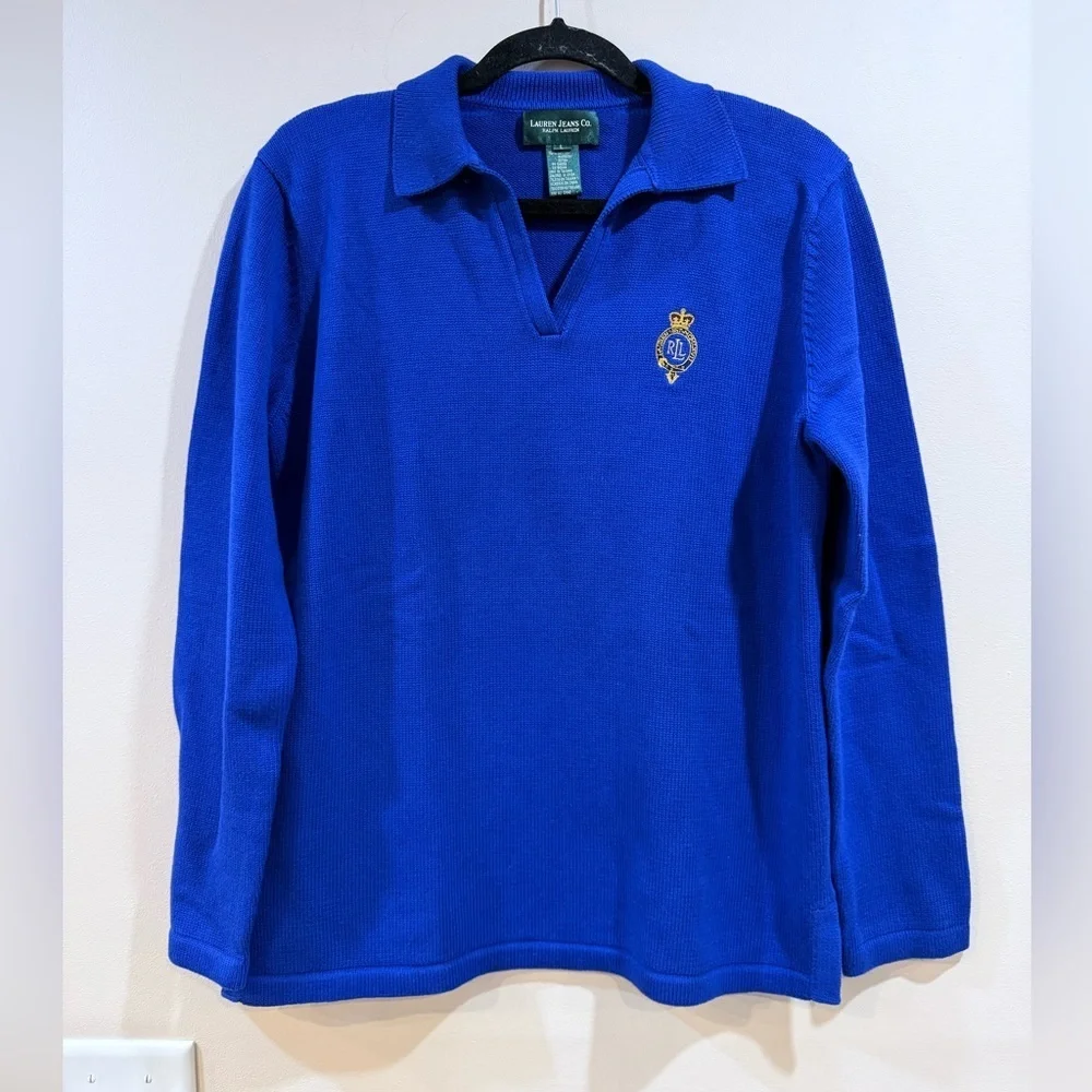 🔥Ralph Lauren Men’s Royal Blue sweater EC Size L🔥